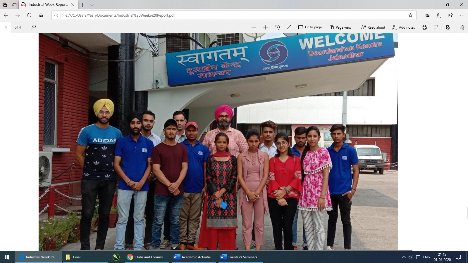 Visit to Doordarshan Kendra