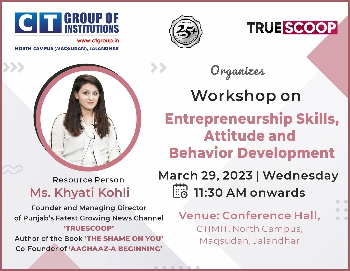 ‘Workshop on Entrepreneurship Skills, Attitude and Behaviour Development’ conducted by TrueScoop