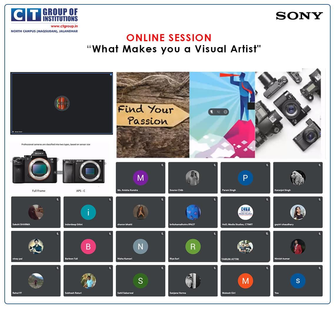 An online session on ‘What makes you a visual artist ’organized by Department of Media Studies